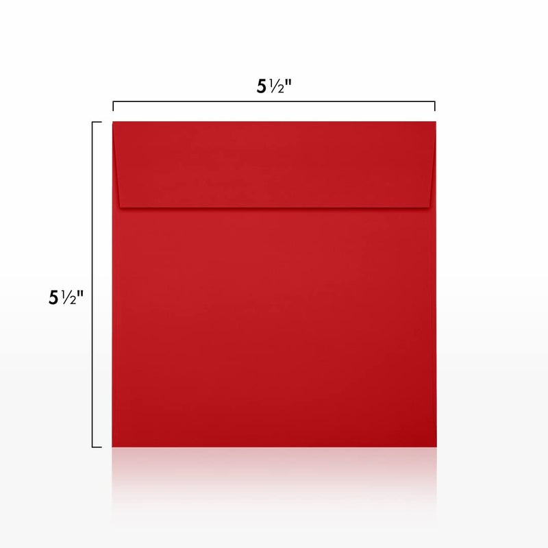 LUXPaper Square Invitation Envelopes | Peel & Press | 5 1/2" x 5 1/2" | Ruby Red | 80lb. Text | 50 Qty - Image 3